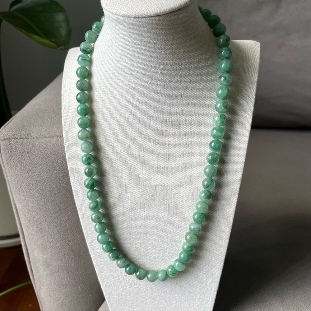 Green Natural Stone Beaded Necklace